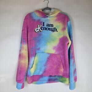 Barbie The Movie "I Am Kenough" Fleece Hoodie Size M Tie-Dye Barbicore Casual